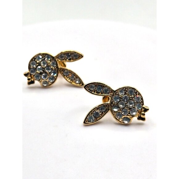 Vintage Playboy bunny earrings with CZ Not worn Nickle Free - Picture 4 of 8
